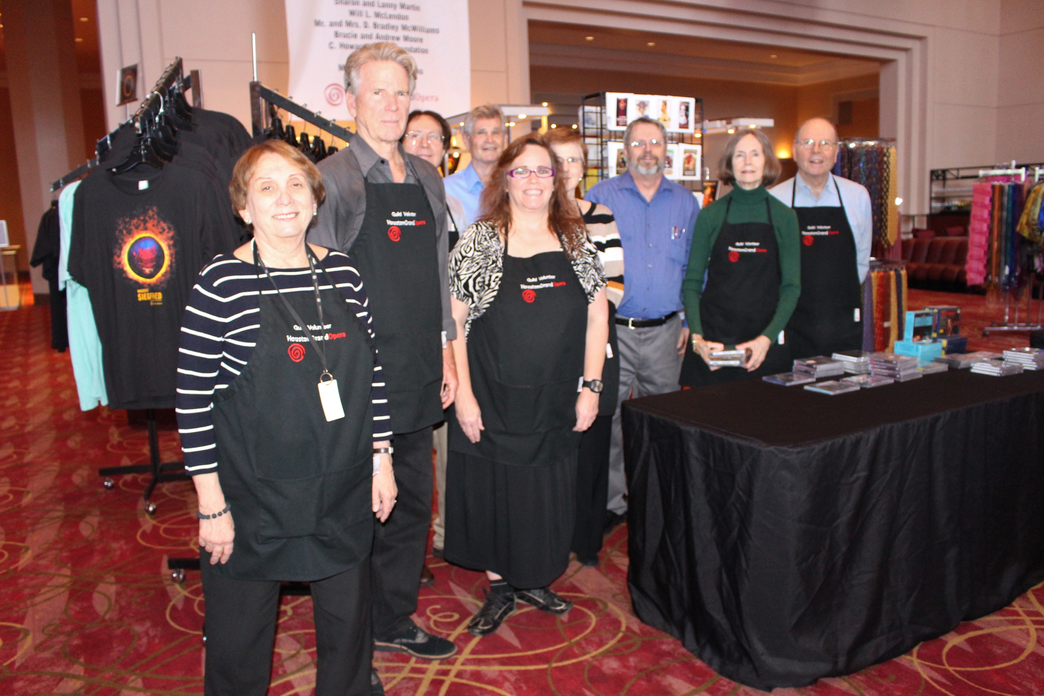 Houston Grand Opera volunteers at their gift kiosk.